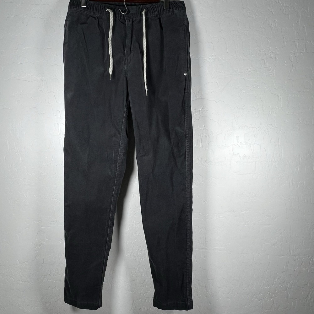 Vuori Men's Pants Corduroy Optimist Small Charcoal Gray Athleisure Beach Hiking